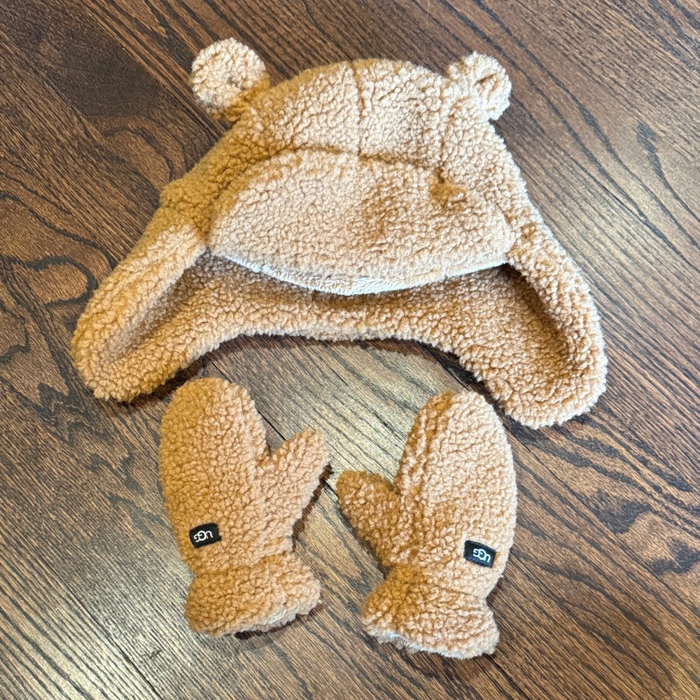 UGG Kids Fluff Hat and Mittens